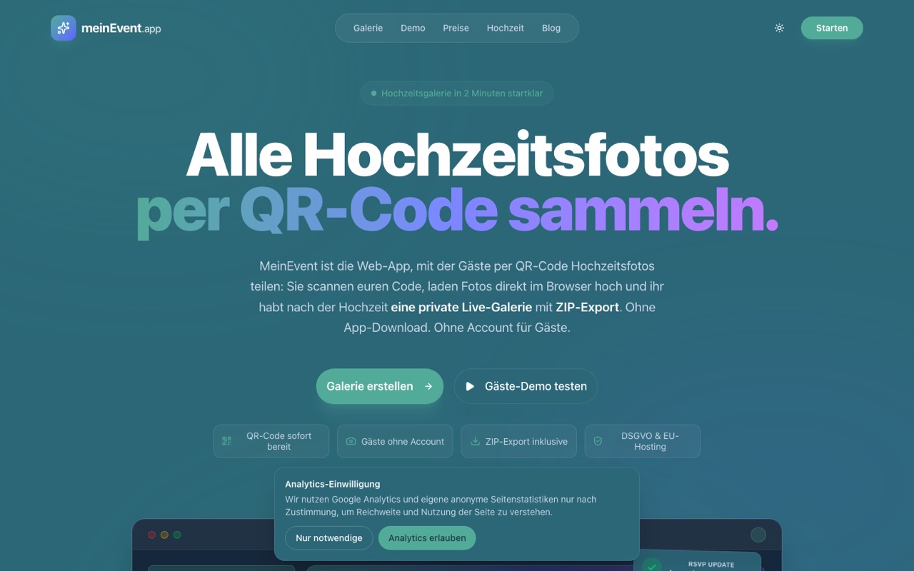 Screenshot der Anwendung MeinEvent